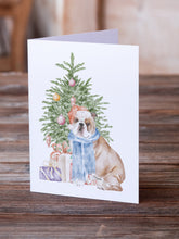 Load image into Gallery viewer, Christmas English Bulldog #2 Greeting Cards -  Blank Note Cards – 8-Pack of Artist-Designed Cards with Envelopes