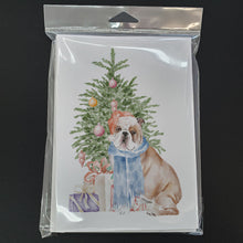 Load image into Gallery viewer, Christmas English Bulldog #2 Greeting Cards -  Blank Note Cards – 8-Pack of Artist-Designed Cards with Envelopes