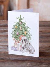 Load image into Gallery viewer, Christmas English Bulldog Puppy #2 Greeting Cards -  Blank Note Cards – 8-Pack of Artist-Designed Cards with Envelopes