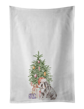Load image into Gallery viewer, Bulldog, English Bulldog Puppy #2 Christmas Presents and Tree White Kitchen Towel Set of 2