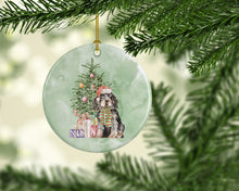 Load image into Gallery viewer, Christmas English Cocker Spaniel Black Tan Ornament - Round Ceramic Ornament – Artist-Designed Keepsake Decoration