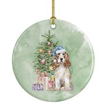 Load image into Gallery viewer, Christmas English Cocker Spaniel Red White Ornament - Round Ceramic Ornament – Artist-Designed Keepsake Decoration