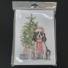 Load image into Gallery viewer, Christmas English Cocker Spaniel Black Parti Greeting Cards -  Blank Note Cards – 8-Pack of Artist-Designed Cards with Envelopes