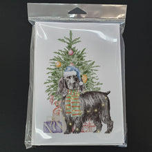 Load image into Gallery viewer, Christmas English Cocker Spaniel Black Greeting Cards -  Blank Note Cards – 8-Pack of Artist-Designed Cards with Envelopes