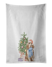 Load image into Gallery viewer, Cocker Spaniel English Tan Christmas Presents and Tree White Kitchen Towel Set of 2