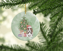 Load image into Gallery viewer, Christmas Basset Hound Puppy #2 Ornament - Round Ceramic Ornament – Artist-Designed Keepsake Decoration