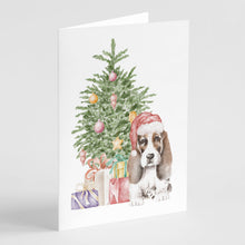 Load image into Gallery viewer, Christmas Basset Hound Puppy #2 Greeting Cards -  Blank Note Cards – 8-Pack of Artist-Designed Cards with Envelopes