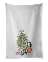 Load image into Gallery viewer, Basset Hound #2 Christmas Presents and Tree White Kitchen Towel Set of 2