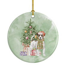 Load image into Gallery viewer, Christmas Jack Russell Terrier Smooth Ornament - Round Ceramic Ornament – Artist-Designed Keepsake Decoration