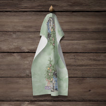 Load image into Gallery viewer, Christmas Black Pug Kitchen Towel