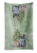 Load image into Gallery viewer, Christmas Black Pug Kitchen Towel