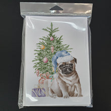 Load image into Gallery viewer, Christmas Fawn Pug Puppy Greeting Cards -  Blank Note Cards – 8-Pack of Artist-Designed Cards with Envelopes