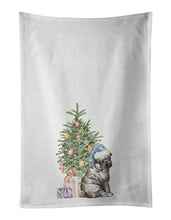 Load image into Gallery viewer, Pug Black Puppy Christmas Presents and Tree White Kitchen Towel Set of 2