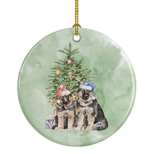 Load image into Gallery viewer, Christmas German Shepherd Momma and Baby Ornament - Round Ceramic Ornament – Artist-Designed Keepsake Decoration