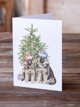 Load image into Gallery viewer, Christmas German Shepherd Momma and Baby Greeting Cards -  Blank Note Cards – 8-Pack of Artist-Designed Cards with Envelopes