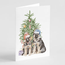 Load image into Gallery viewer, Christmas German Shepherd Momma and Baby Greeting Cards -  Blank Note Cards – 8-Pack of Artist-Designed Cards with Envelopes