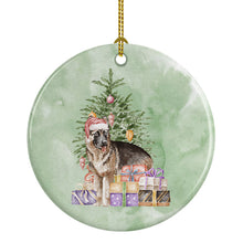 Load image into Gallery viewer, Christmas German Shepherd Ornament - Round Ceramic Ornament – Artist-Designed Keepsake Decoration