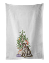 Load image into Gallery viewer, Labrador Retriever Black Puppy Christmas Presents and Tree White Kitchen Towel Set of 2