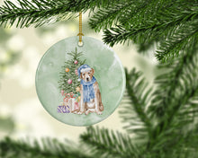Load image into Gallery viewer, Christmas Yellow Labrador Retriever Ornament - Round Ceramic Ornament – Artist-Designed Keepsake Decoration