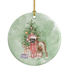 Load image into Gallery viewer, Christmas Boxer Puppy Ornament - Round Ceramic Ornament – Artist-Designed Keepsake Decoration