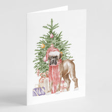 Load image into Gallery viewer, Christmas Boxer Puppy Greeting Cards -  Blank Note Cards – 8-Pack of Artist-Designed Cards with Envelopes