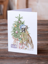 Load image into Gallery viewer, Christmas Boxer Greeting Cards -  Blank Note Cards – 8-Pack of Artist-Designed Cards with Envelopes