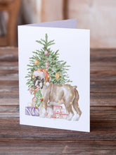Load image into Gallery viewer, Christmas Boxer Puppy #2 Greeting Cards -  Blank Note Cards – 8-Pack of Artist-Designed Cards with Envelopes