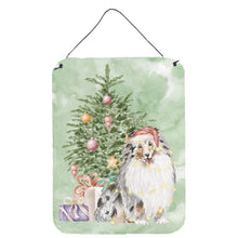 Load image into Gallery viewer, Christmas Sheltie Shetland Sheepdog Merle Wall or Door Hanging Prints