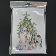 Load image into Gallery viewer, Christmas Sheltie Shetland Sheepdog Blue Merle Greeting Cards -  Blank Note Cards – 8-Pack of Artist-Designed Cards with Envelopes