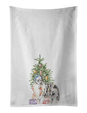 Load image into Gallery viewer, Sheltie Blue Merle Christmas Presents and Tree White Kitchen Towel Set of 2