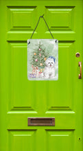 Load image into Gallery viewer, Christmas Bichon Frise Blue Hat Wall or Door Hanging Prints
