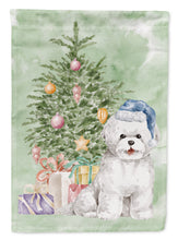 Load image into Gallery viewer, Christmas Bichon Frise Blue Hat Garden Flag – Decorative Outdoor Yard Flag