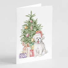 Load image into Gallery viewer, Christmas Bichon Frise Puppy Greeting Cards -  Blank Note Cards – 8-Pack of Artist-Designed Cards with Envelopes
