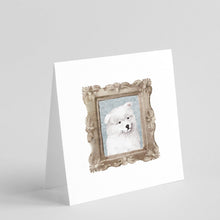 Load image into Gallery viewer, Samoyed Puppy Front View 3 Square Greeting Cards -  Blank Note Cards – 8-Pack of Artist-Designed Cards with Envelopes