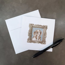 Load image into Gallery viewer, Dachsund Shorthaired Puppy Front View Square Greeting Cards -  Blank Note Cards – 8-Pack of Artist-Designed Cards with Envelopes