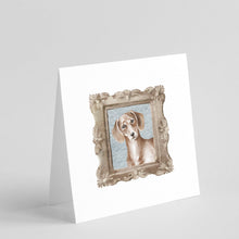 Load image into Gallery viewer, Dachsund Shorthaired Front View Square Greeting Cards -  Blank Note Cards – 8-Pack of Artist-Designed Cards with Envelopes
