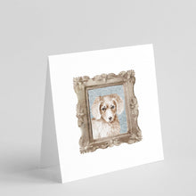 Load image into Gallery viewer, Dachsund Longhaired Red Puppy Front View Square Greeting Cards -  Blank Note Cards – 8-Pack of Artist-Designed Cards with Envelopes
