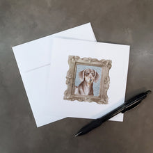 Load image into Gallery viewer, Dachsund Shorthaired Liver Tan Front View Square Greeting Cards -  Blank Note Cards – 8-Pack of Artist-Designed Cards with Envelopes