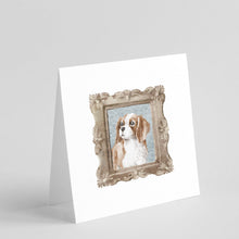 Load image into Gallery viewer, Cavalier King Charles Spaniel Red White Front View Square Greeting Cards -  Blank Note Cards – 8-Pack of Artist-Designed Cards with Envelopes