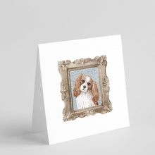 Load image into Gallery viewer, Cavalier King Charles Spaniel Red White Head Tilt Square Greeting Cards -  Blank Note Cards – 8-Pack of Artist-Designed Cards with Envelopes