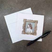 Load image into Gallery viewer, English Cocker Spaniel Brown White Side View Square Greeting Cards -  Blank Note Cards – 8-Pack of Artist-Designed Cards with Envelopes
