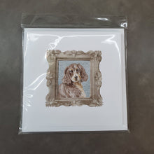 Load image into Gallery viewer, English Cocker Spaniel Liver Tan Front View Square Greeting Cards -  Blank Note Cards – 8-Pack of Artist-Designed Cards with Envelopes