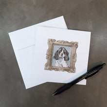 Load image into Gallery viewer, English Cocker Spaniel Speckled Front View Square Greeting Cards -  Blank Note Cards – 8-Pack of Artist-Designed Cards with Envelopes