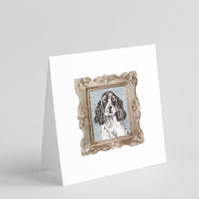 Load image into Gallery viewer, English Cocker Spaniel Speckled Front View Square Greeting Cards -  Blank Note Cards – 8-Pack of Artist-Designed Cards with Envelopes