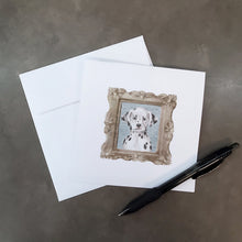 Load image into Gallery viewer, Dalmation Puppy Front View 2 Square Greeting Cards -  Blank Note Cards – 8-Pack of Artist-Designed Cards with Envelopes