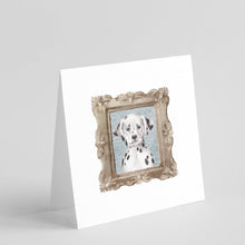 Load image into Gallery viewer, Dalmation Puppy Front View 2 Square Greeting Cards -  Blank Note Cards – 8-Pack of Artist-Designed Cards with Envelopes