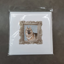 Load image into Gallery viewer, German Shepherd Front View Square Greeting Cards -  Blank Note Cards – 8-Pack of Artist-Designed Cards with Envelopes