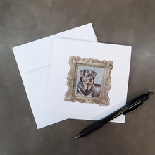 Load image into Gallery viewer, Rottweiler Front View 4 Square Greeting Cards -  Blank Note Cards – 8-Pack of Artist-Designed Cards with Envelopes