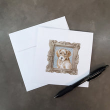 Load image into Gallery viewer, Labrador Retriever Yellow Puppy Front View Square Greeting Cards -  Blank Note Cards – 8-Pack of Artist-Designed Cards with Envelopes