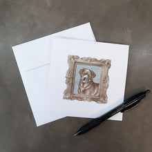 Load image into Gallery viewer, Labrador Retriever Chocolate Front View Square Greeting Cards -  Blank Note Cards – 8-Pack of Artist-Designed Cards with Envelopes